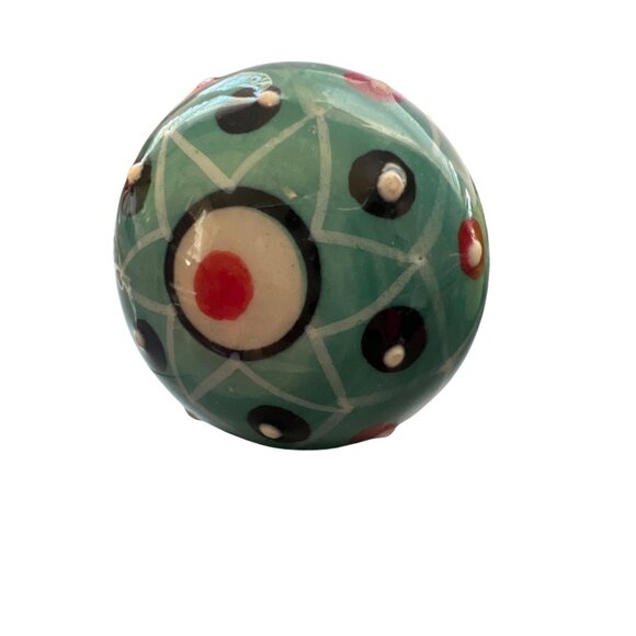 Set Of 3 Porcelain Cork Bottle Stoppers Blue Green Yellow With Unique Designs - Picture 2 of 4